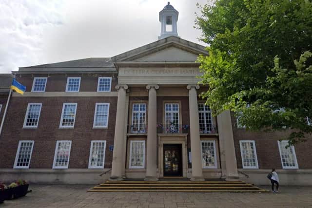 Homelessness and temporary accommodation are expected to cost Adur and Worthing councils £2.26million more than budgeted this financial year. Worthing Town Hall image: Google via the LDRS