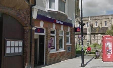 For the branch in Shoreham by Sea – where the independent LINK assessment process has recommended the installation of a banking hub – the company will only close the NatWest branch once this has taken place. Photo: Google Street View