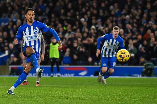 Albion top scorer Joao Pedro, who has scored eight goals in his last seven games in all competitions, has picked up a hamstring injury. (Photo by GLYN KIRK/AFP via Getty Images)