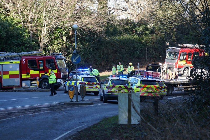 Police and fire engines were seen responding to a road traffic collision on the A267 Mayfield Road, Five Ashes, on Monday afternoon, February 12