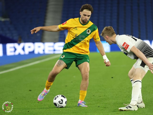 James Hammond’s majestic 95th minute free-kick clinched Horsham FC’s first league and Sussex Transport Senior Cup double in the club’s history.