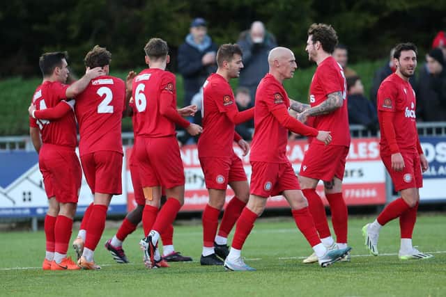 Worthing were among the goals against St Albans - but they let in as many as they scored | Picture: Mike Gunn