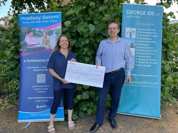 Chichester law firm George Ide LLP walked 17 miles along the South Downs Way in June to fundraise for brain injury charity Headway Sussex and exceeded their target of £2,000.