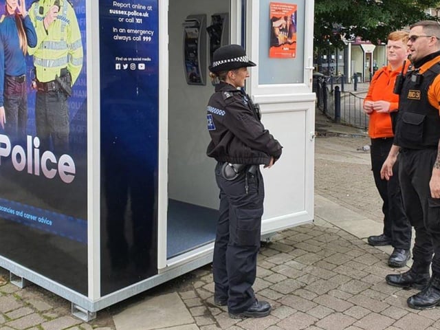 In Crawley, the police ‘pod’ was used effectively to provide a visible reassurance in the town centre