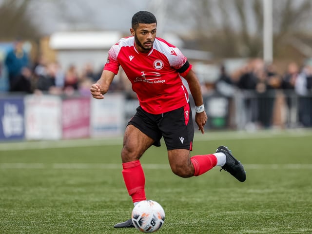 Action from Eastbourne Borough's 2-0 National League South win at home to Farnborough at Priory Lane