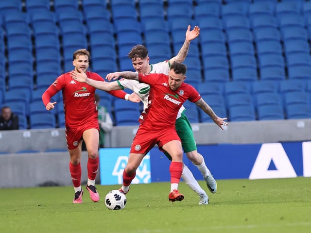Action and celebrations as Worthing take on Bognor Regis Town in the Sussex Senior Cup final at the Amex Stadium - and win 8-7 on penalties
