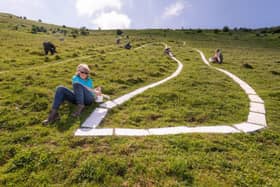 Volunteer gets stuck into the Long Man's spruce up
