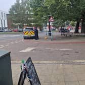 Police have been seen at a cordoned off area at The Boulevard in Crawley today (Wednesday, October 11). Photos: Spotted Crawley