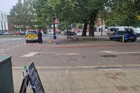 Police have been seen at a cordoned off area at The Boulevard in Crawley today (Wednesday, October 11). Photos: Spotted Crawley