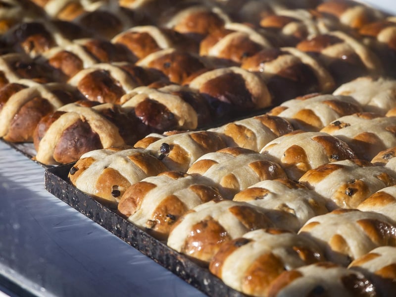Ravens Bakery in Brighton was the place to be for dozens of hungry people on Good Friday, as people queued from 6am to get a taste of the famous hot cross buns