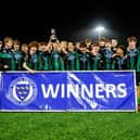 Burgess Hill Town Juniors lifting the Sussex John Davey Cup | Picture by Simon Rose Photography