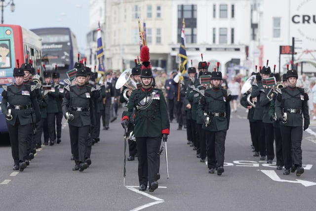 ARMED FORCES DAY WORTHING  2023-'THE RIFLES.' MARCH MARINE PARADE WORTHING 