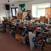Fundraisers thank participants of jumble sale for a Peacehaven centre for the elderly. Photo: Amy Mercer