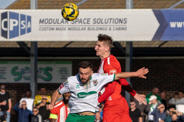 Action from Bognor's 1-0 FA Trophy win over Bowers and Pitsea