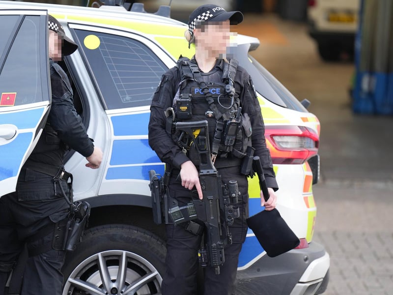 A serious incident has been reported in the vicinity of The Esplanade, Worthing, with armed police officers pictured at West Worthing railway station