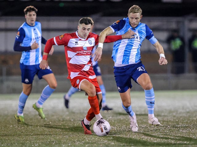 Action from Eastbourne Borough's home defeat by Torquay United in National League South