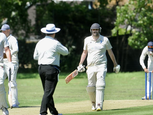 Action from Goring CC v Pagham CC in Division 3 West of the Sussex Cricket League
