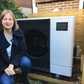 Photo caption: Lewes homeowner Diana Wilkins has switched her gas boiler for an air-source heat pump