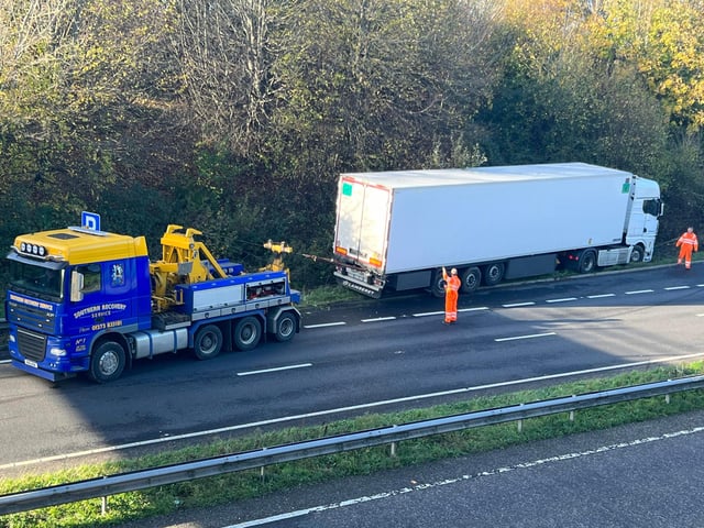 Part of the A23 is closed for recovery work on Friday, November 25, Sussex Roads Police have said