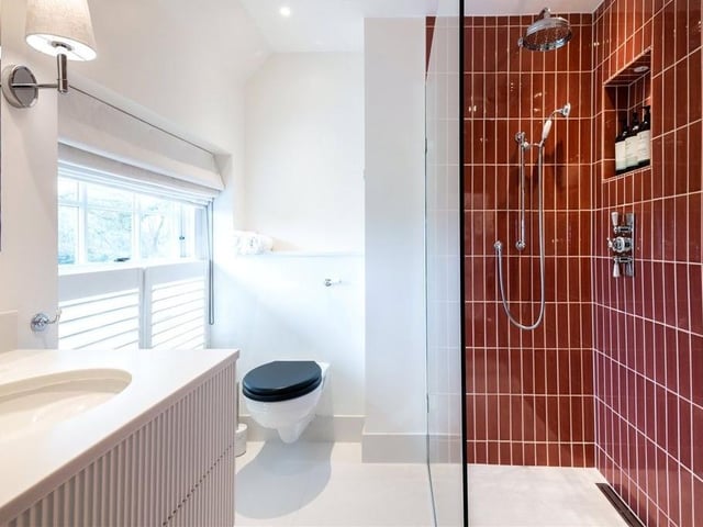 The property has three bathrooms