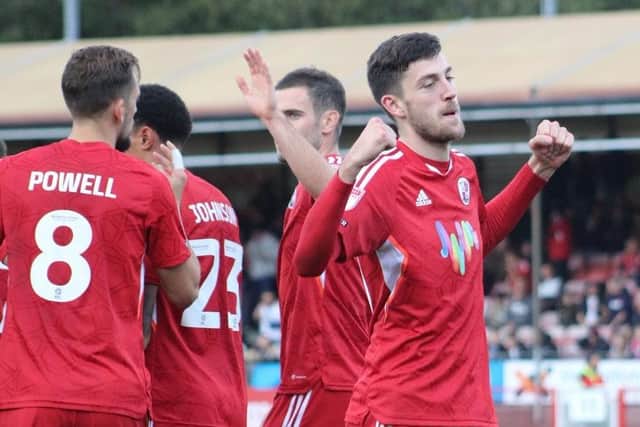 Interim manager Lewis Young said Crawley Town are ‘starting to realise their potential’ after defeating fourth-placed Mansfield Town 3-2 on Saturday. Picture by Cory Pickford