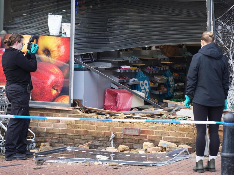The damaged front of the Co-op in Lindfield. Photo: Eddie Mitchell