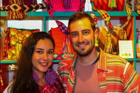 Adriana and her partner at the opening