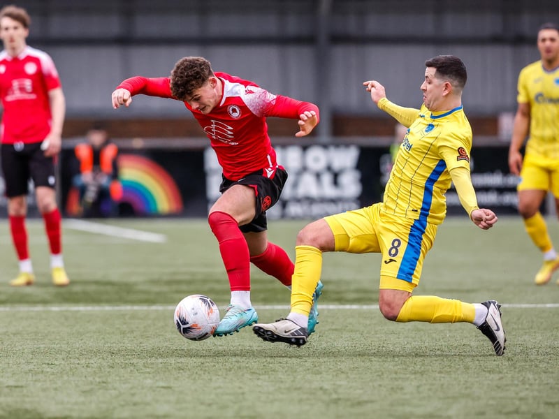 Action from Eastbourne Borough v Taunton Town at Priory Lane in National League South