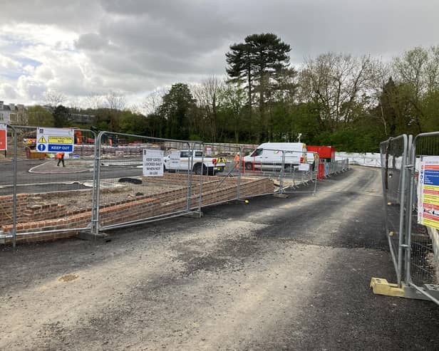 The site of the new Aldi supermarket currently under construction at Tanbridge Retail Park in Albion Way, Horsham