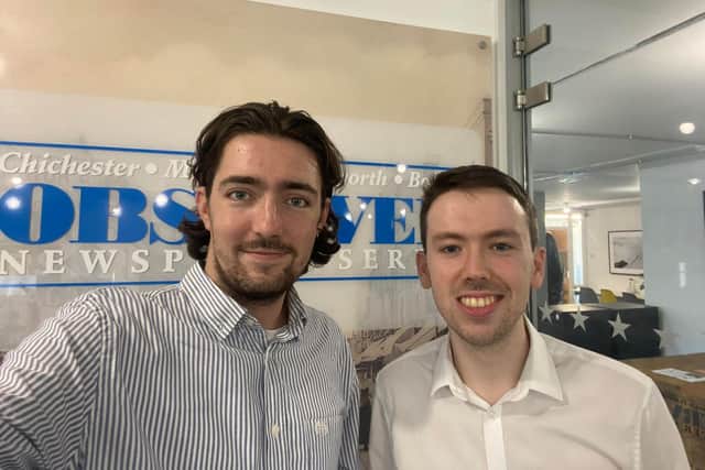 SussexWorld reporters Joe Stack (left) and Sam Morton (right) are set to be among the few who have abseiled down Arundel Castle’s tallest tower, in aid of local charities which support people with life-limiting illnesses.