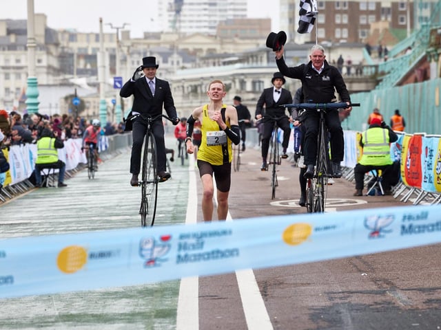 Action at the Brighton Half Marathon