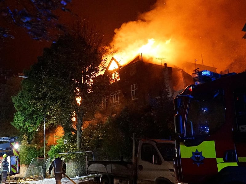 Emergency services called to tackle blaze at former Eastbourne school