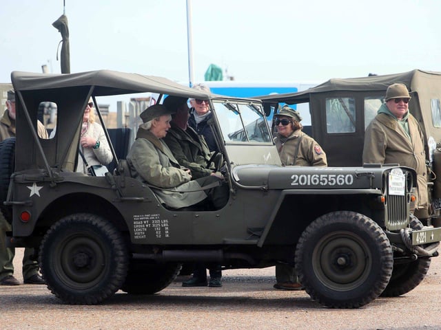 AA Invictus Military Vehicle Run in Hastings Old Town - 16 April 2023. Photo by Roberts Photographic