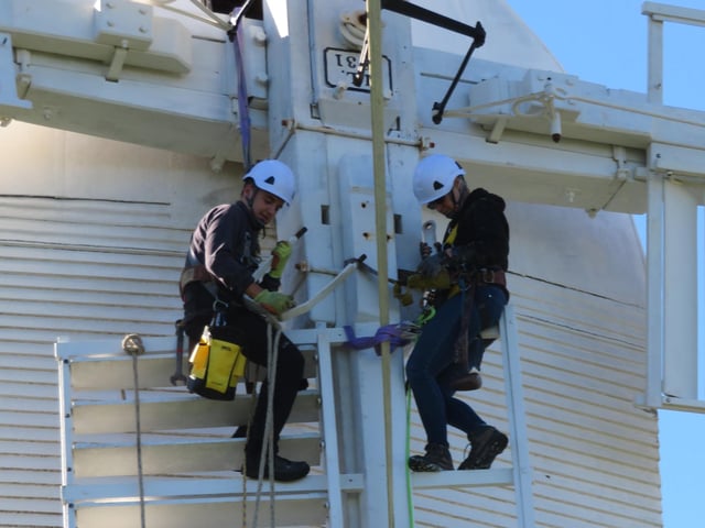 Jill Windmill in Clayton, Sussex, had her sweeps reattached on Saturday, October 8