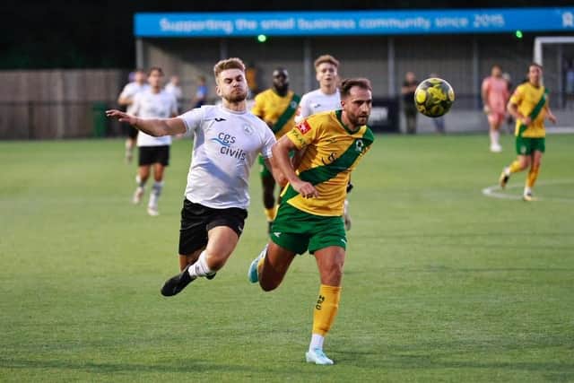 Billy Vigar in action for Chichester City in a friendly with Horsham | Picture: Neil Holmes