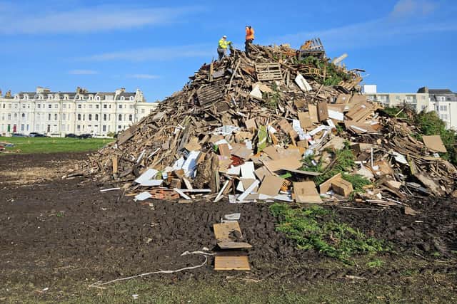 The bonfire was already built when the decision had to be taken to cancel the event. Picture: Littlehampton Bonfire Society