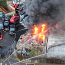 Firefighters at the scene. Picture: Eddie Mitchell