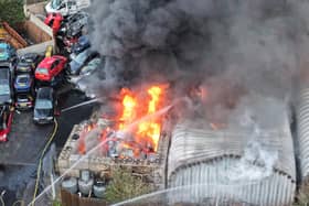 Firefighters at the scene. Picture: Eddie Mitchell