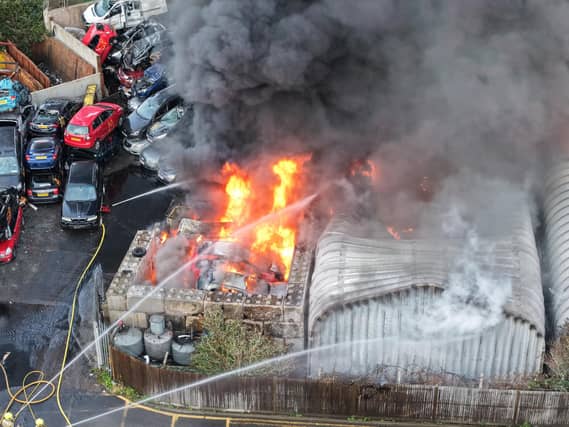 Firefighters at the scene. Picture: Eddie Mitchell