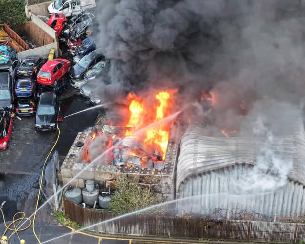 Firefighters at the scene. Picture: Eddie Mitchell