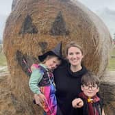 Jess Brown-Fuller and her children dress up for Halloween