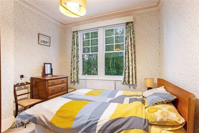 Bedroom with tall ceilings