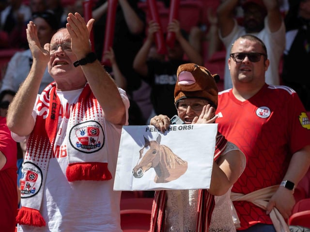 Crawley Town fans flocked to Wembley in their thousands to roar the boys on to glory.