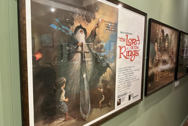 The exhibit also features a range of film posters