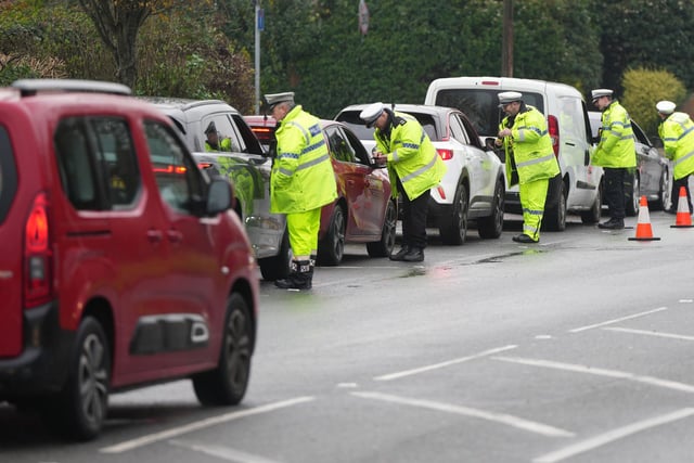 Vehicles were pulled over by police officers on the A27 in Worthing as part of an annual winter crackdown on drink and drug-driving.