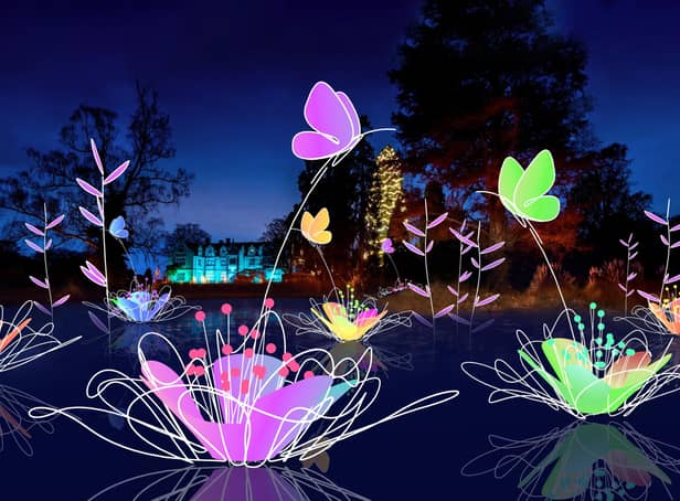 A simulation image of Symphony of Light at Wakehurst's Glow Wild 2022. Picture: RGB Kew