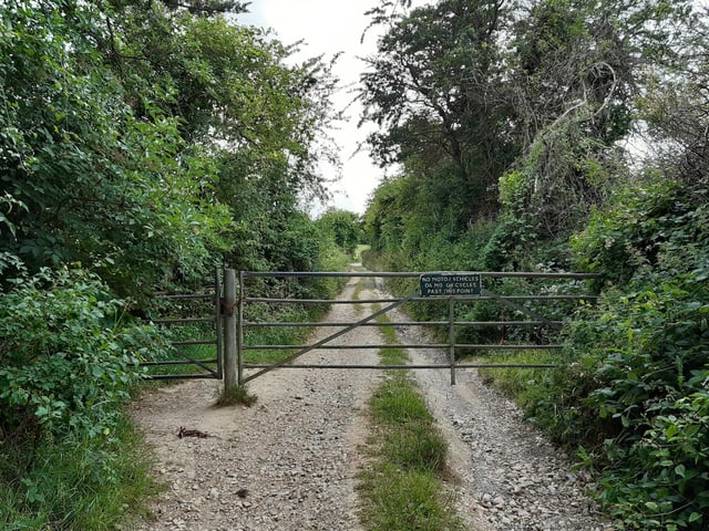 Go through this gate next and head to the hills.