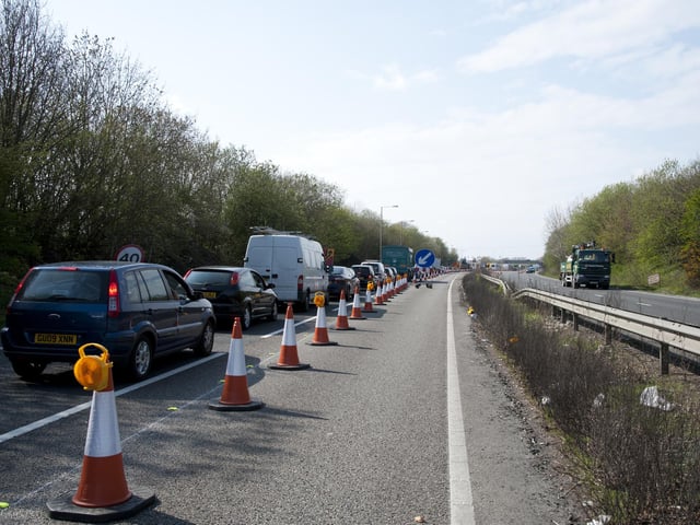 Vehicles on the A2219 were held up for 81.2 seconds per mile