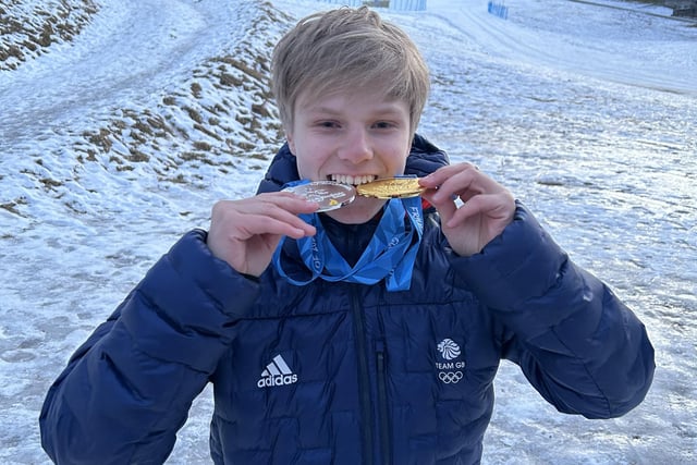 Charlie with his two medals in Italy
