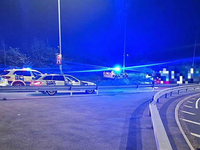 Police by Cop Hall Roundabout in Polegate